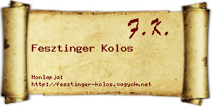 Fesztinger Kolos névjegykártya